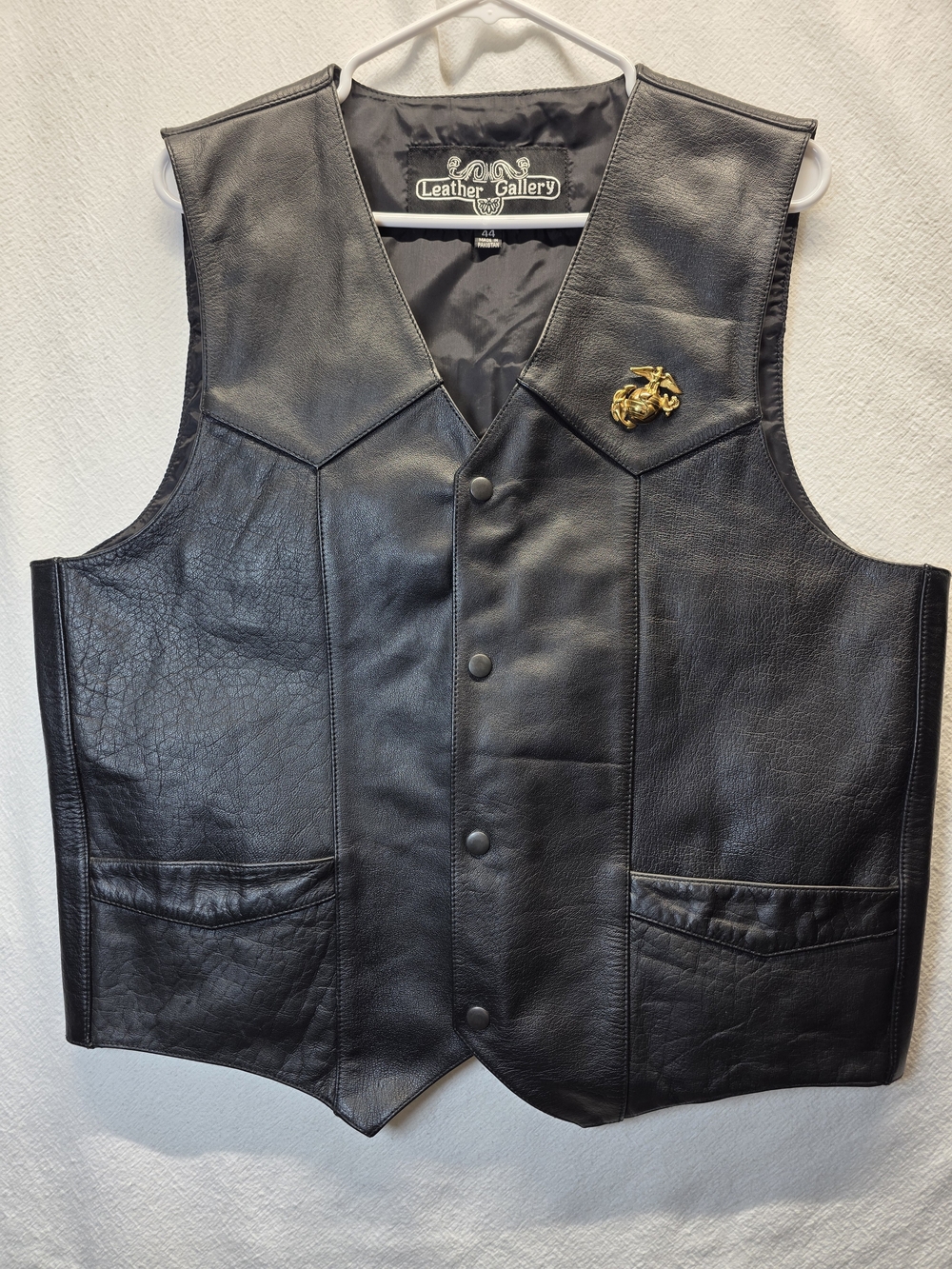 Men's Black Leather Vest